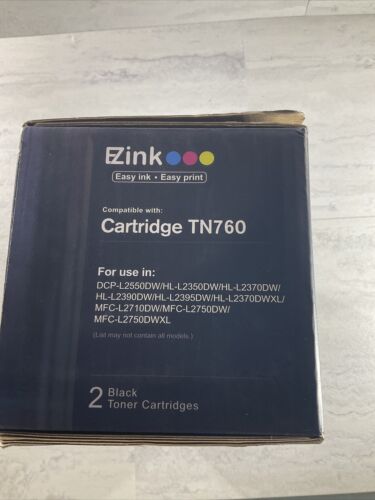 E-Z Ink TM Compatible Toner Cartridge Replacement for TN760 2 pack (6922744823991)